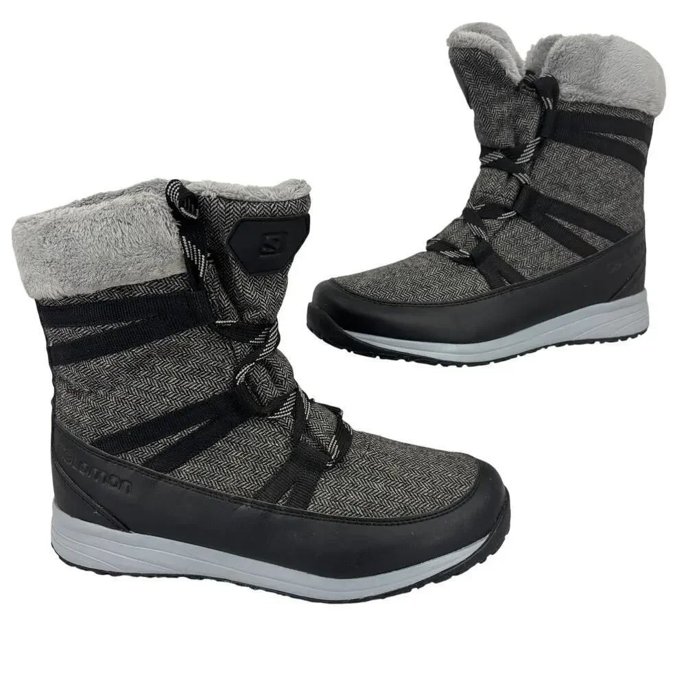 Salomon Boots Womens Size 8 Heika CS Waterproof Lace Up‎ Snow Winter Insulated